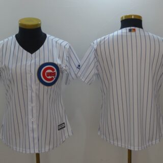 Women's Chicago Cubs Blank White Cool Base Stitched Baseball Jersey