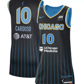Women's Chicago Sky #10 Kamilla Cordoso Black Stitched Jersey