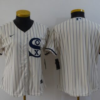 Women's Chicago White Sox Blank 2021 Cream Field of Dreams Cool Base Stitched Nike Jersey