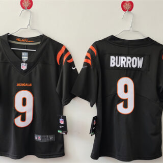Women's Cincinnati Bengals #9 Joe Burrow Black Vapor Stitched Football Jersey(Run Small)