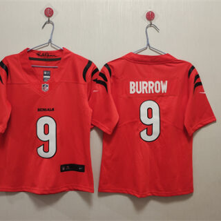 Women's Cincinnati Bengals #9 Joe Burrow Orange Stitched Vapor Football Jersey(Run Small)