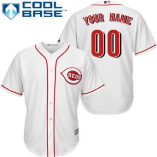 Women's Cincinnati Reds Home White Customized Jersey