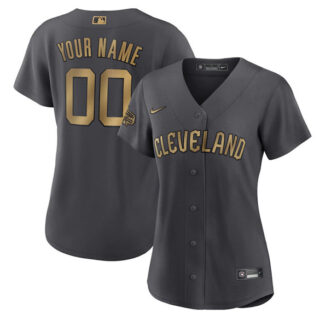 Women's Cleveland Guardians ACTIVE PLAYER Custom 2022 All-Star Charcoal Stitched Baseball Jersey(Run Small)
