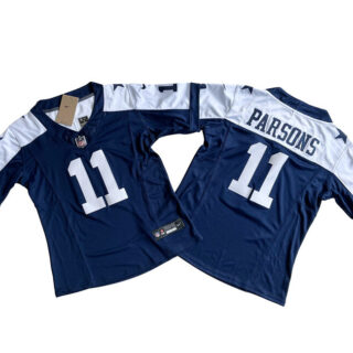Women's Dallas Cowboys #11 Micah Parsons Navy White 2023 F.U.S.E. Limited Stitched Jersey(Run Small)