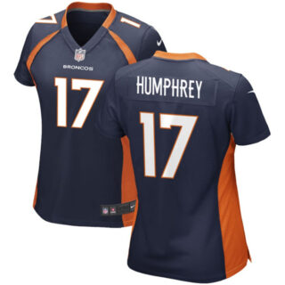 Women's Denver Broncos #17 Lil'Jordan Humphrey Navy Stitched Jersey(Run Small)