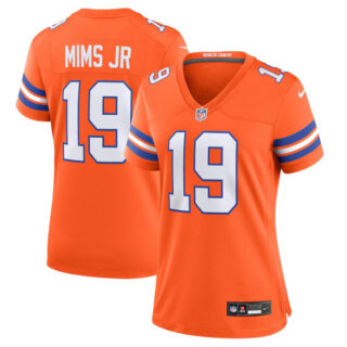Women's Denver Broncos #19 Marvin Mims Jr Orange Mile High Collection 1977 Throwback Stitched Jersey(Run Small)