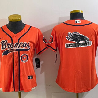 Women's Denver Broncos big logoorange Cool Base Stitched Baseball Jerseys