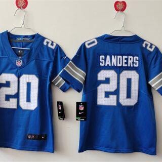 Women's Detroit Lions #20 Barry Sanders Blue Vapor Stitched Jersey(Run Smaller)