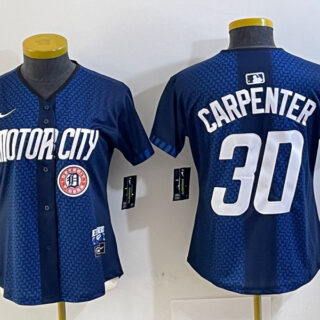 Women's Detroit Tigers #30 Kerry Carpenter 2024 Navy City Connect Cool Base Limited Jerseys