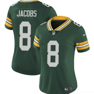 Women's Green Bay Packers #8 Josh Jacobs Green Vapor Untouchable Limited Stitched Jersey(Run Small)