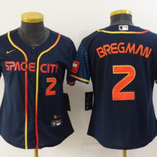 Women's Houston Astros #2 Alex Bregman 2022 Navy City Connect Stitched Jerseys(Run Small)