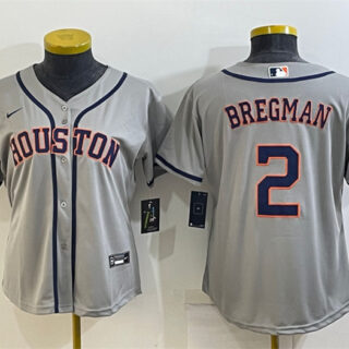 Women's Houston Astros #2 Alex Bregman Gray Cool Base Stitched Baseball Jerseys(Run Small)