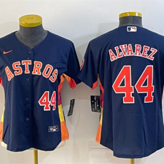 Women's Houston Astros #44 Yordan Alvarez Navy With Patch Cool Base Stitched Baseball Jerseys(Run Small)
