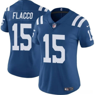Women's Indianapolis Colts #15 Joe Flacco Blue Vapor Stitched Jersey(Run Small)