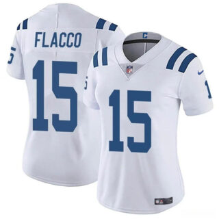 Women's Indianapolis Colts #15 Joe Flacco White Vapor Stitched Jersey(Run Small)