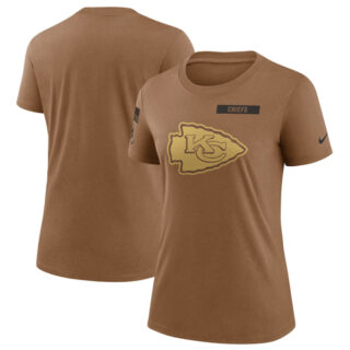 Women's Kansas City Chiefs 2023 Brown Salute To Service Legend Performance T-Shirt(Run Small)