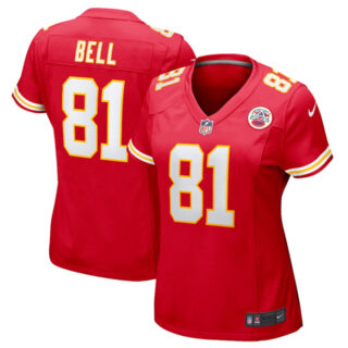 Women's Kansas City Chiefs #81 Blake Bell Red Stitched Jersey(Run Small)