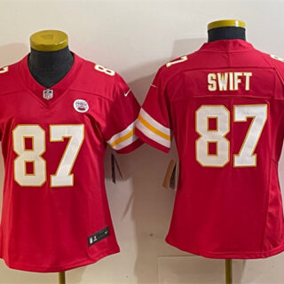 Women's Kansas City Chiefs #87 Taylor Swift Red Vapor Untouchable Limited Stitched Jersey(Run Small)