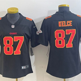 Women's Kansas City Chiefs #87 Travis Kelce Black Vapor Untouchable Limited Stitched Football Jersey(Run Small)