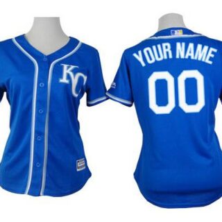 Women's Kansas City Royals Customized 2014 Blue Jersey