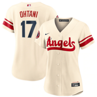 Women's Los Angeles Angels #17 Shohei Ohtani 2022 Cream City Connect Stitched Baseball Jersey(Run Small)
