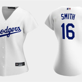 Women's Los Angeles Dodgers #16 Will Smith White Stitched Jersey(Run Small)