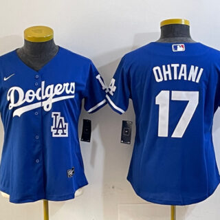 Women's Los Angeles Dodgers #17 Miguel Vargas Blue Cool Base Stitched Baseball Jerseys