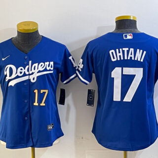 Women's Los Angeles Dodgers #17 Miguel Vargas Blue Cool Base Stitched Baseball Jerseys