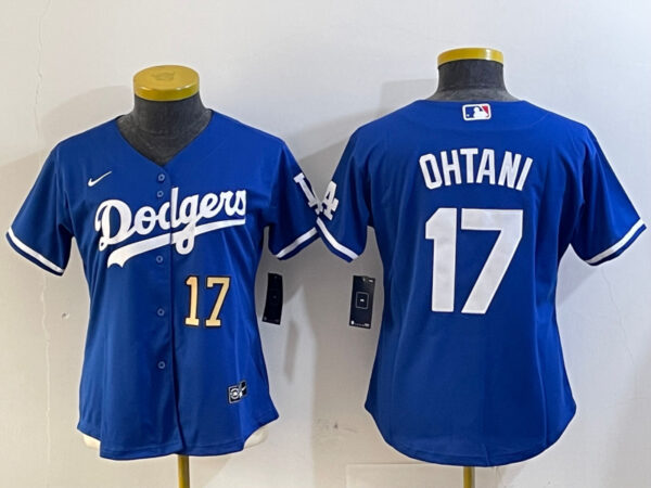 Women's Los Angeles Dodgers #17 Miguel Vargas Blue Cool Base Stitched Baseball Jerseys