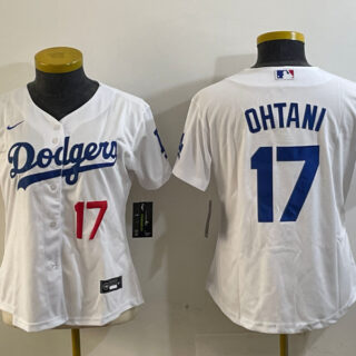 Women's Los Angeles Dodgers #17 Miguel Vargas White Cool Base Stitched Baseball Jerseys