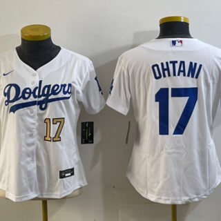 Women's Los Angeles Dodgers #17 Miguel Vargas White Cool Base Stitched Baseball Jerseys