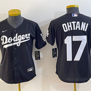 Women's Los Angeles Dodgers #17 Shohei Ohtani Black Stitched Jersey(Run Small)
