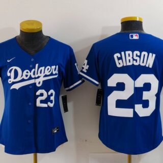 Women's Los Angeles Dodgers #23 Kirk Gibson Blue Stitched Jersey(Run Small)