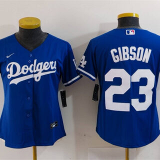 Women's Los Angeles Dodgers #23 Kirk Gibson Blue Stitched Jersey(Run Small)