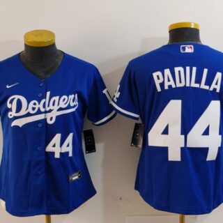 Women's Los Angeles Dodgers #44 Vicente Padilla Blue Stitched Jersey(Run Small)