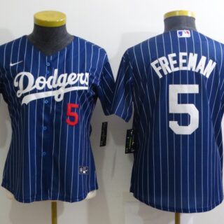 Women's Los Angeles Dodgers #5 Freddie Freeman Blue Stitched Baseball Jersey(Run Small)