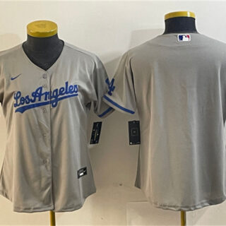 Women's Los Angeles Dodgers Blank Grey Stitched Jersey(Run Small)