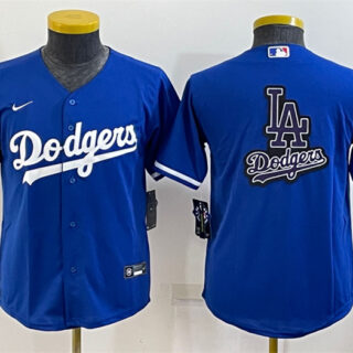 Women's Los Angeles Dodgers Royal Team Big Logo Stitched Jersey(Run Small)