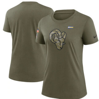 Women's Los Angeles Rams Olive 2021 Salute To Service T-Shirt (Run Small)