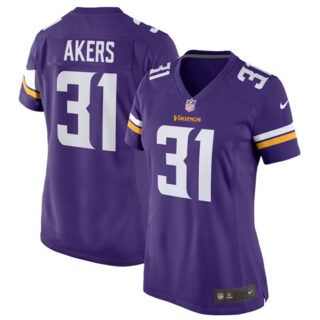 Women's Minnesota Vikings #31 Cam Akers Purple Stitched Jersey(Run Small)
