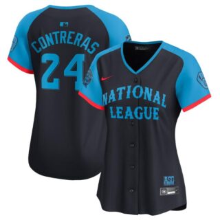 Women's National League #24 William Contreras Navy 2024 All-Star Limited Stitched Baseball Jersey(Run Small)