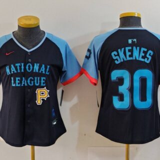 Women's National League #30 Paul Skenes Navy 2024 All-Star Limited Stitched Baseball Jersey(Run Small)