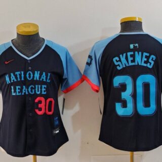 Women's National League #30 Paul Skenes Navy 2024 All-Star Limited Stitched Baseball Jersey(Run Small)