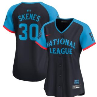 Women's National League #30 Paul Skenes Navy 2024 All-Star Limited Stitched Baseball Jersey(Run Small)