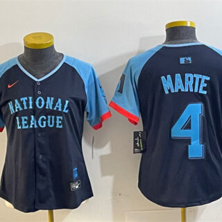 Women's National League #4 Ketel Marte Navy 2024 All-Star Limited Stitched Baseball Jersey(Run Small)