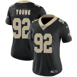 Women's New Orleans Saints #92 Chase Young Black Vapor Stitched Game Jersey(Run Small)