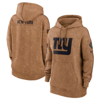 Women's New York Giants 2023 Brown Salute To Service Pullover Hoodie(Run Small)