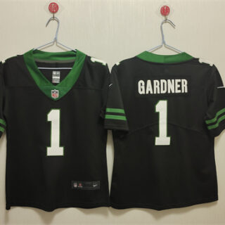 Women's New York Jets #1 Ahmad Sauce Black Vapor Stitched Jersey(Run Small)