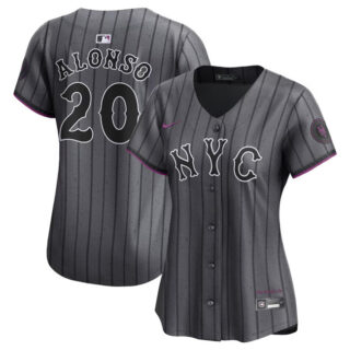 Women's New York Mets #20 Pete Alonso Graphite 2024 City Connect Limited Stitched Baseball Jersey(Run Small)