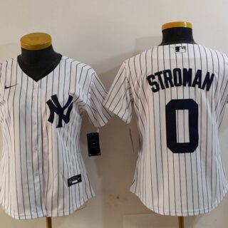 Women's New York Yankees #0 Marcus Stroman White Stitched Baseball Jersey(Run Small)